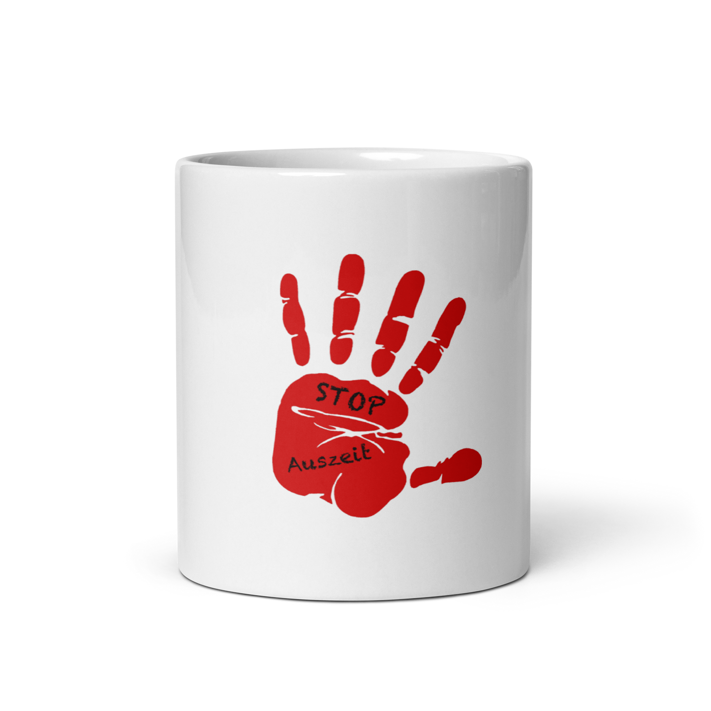 Stop Auszeit Tasse – Weiße Keramiktasse 330ml